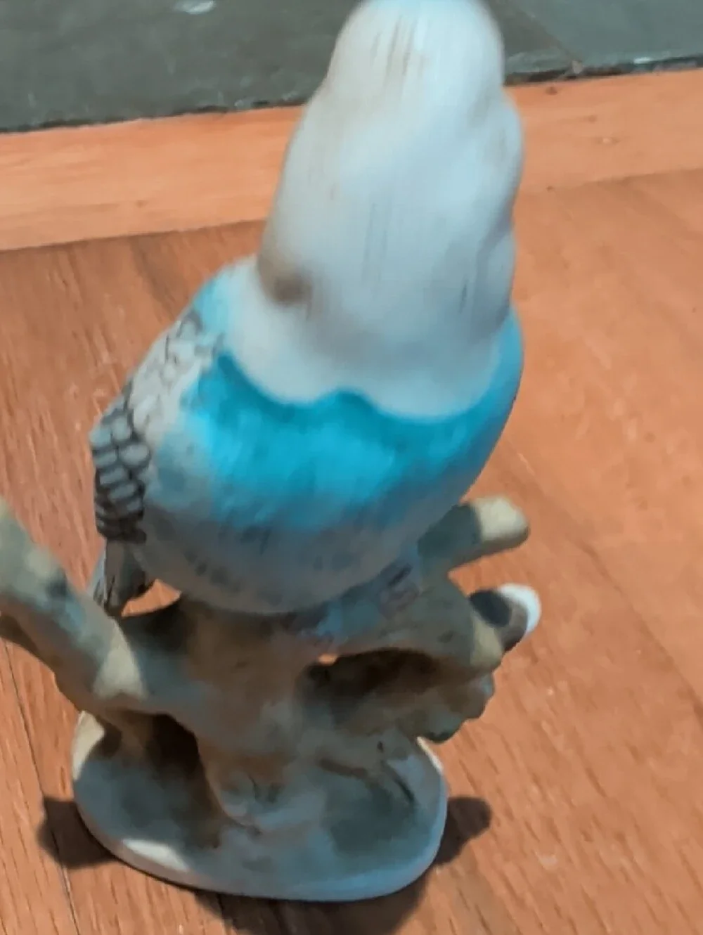 Blue Parakeet Figurine - Decorative Ceramic Bird Nature Home Decor Accents - Picture 6 of 9
